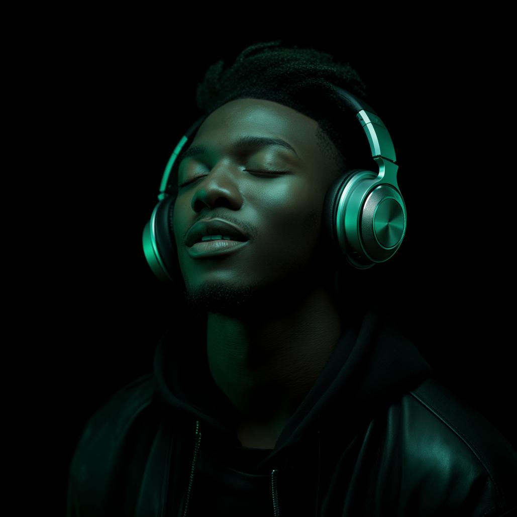 Person enjoying music with headphones